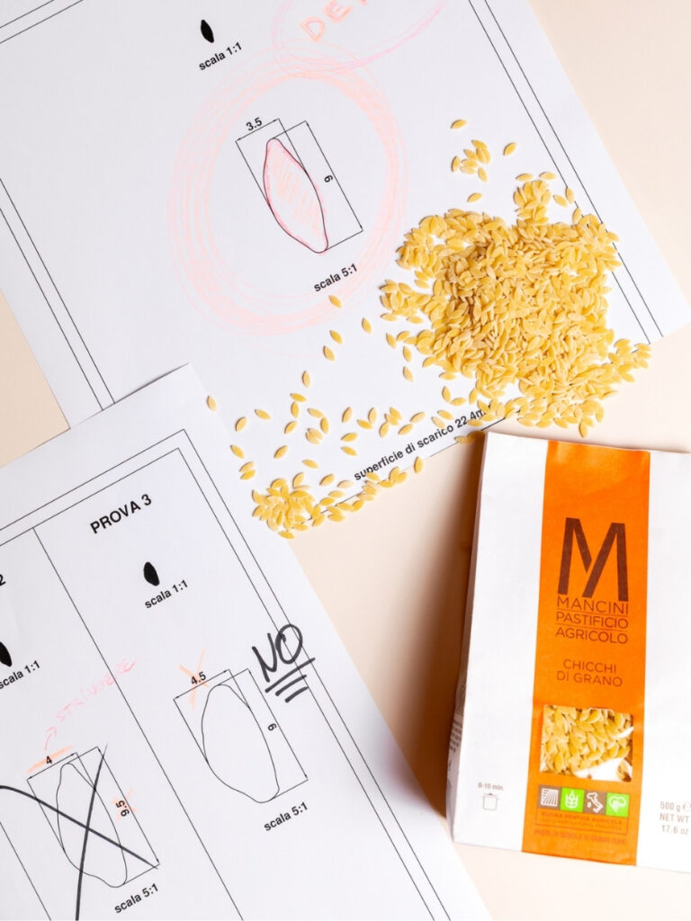 Immagine di dettaglio dello studio progettuali dei Chicchi di grano Mancini